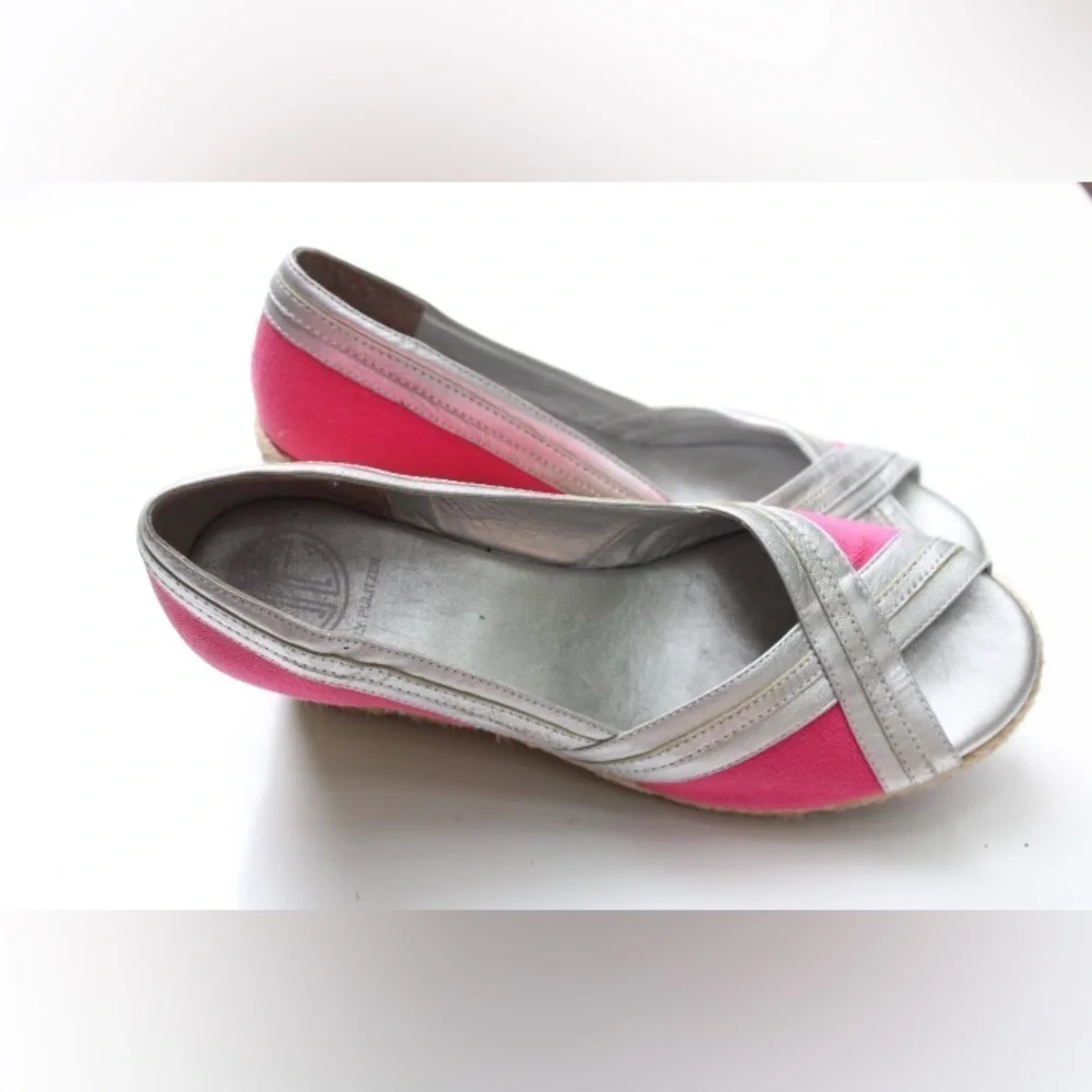 Lilly Pulitzer peep toe wedges